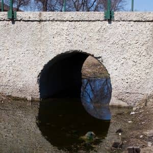 Culvert outlet structure that shows how detention pond design manages water flow safely